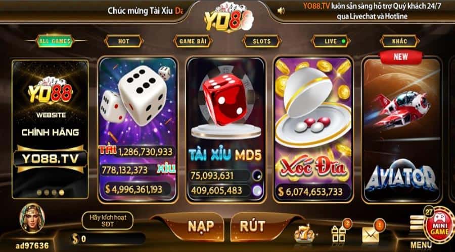 Trò chơi độc đáo tại cổng game thưởng YO88