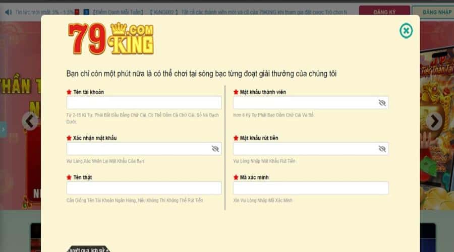 Hướng dẫn tải app, đăng ký và nạp tiền tại 79king